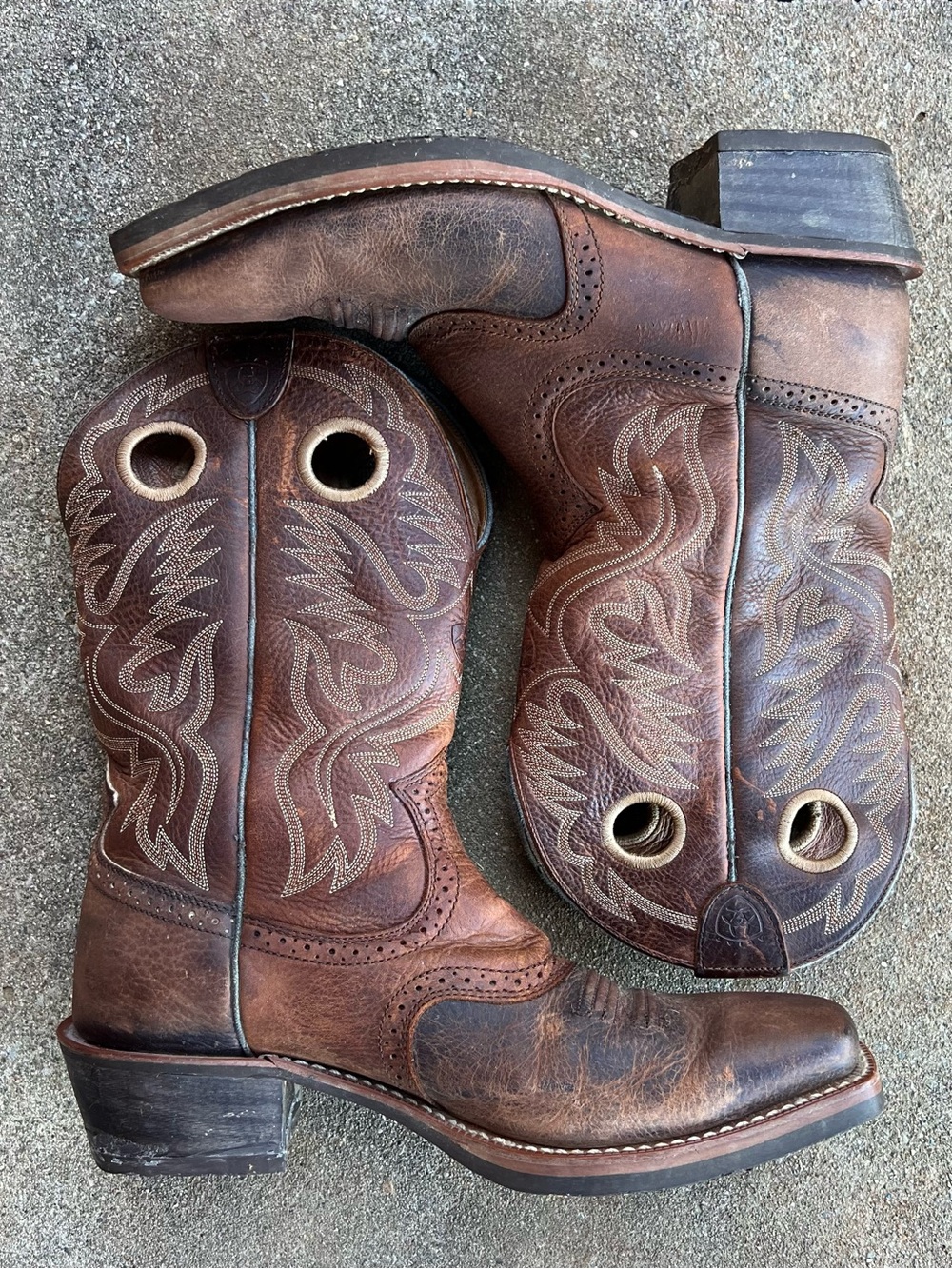 Ariat Men's Brown Square Toe Western Cowboy Boots Size 11 EE